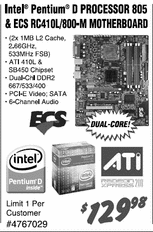 Fry's Pentium D 805 motherboard deal